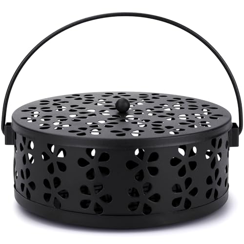 MEADAY Mosquito Coil Holder Indoor Outdoor Portable Incense Coil Burner for Patio Camping (Black) - Image 1