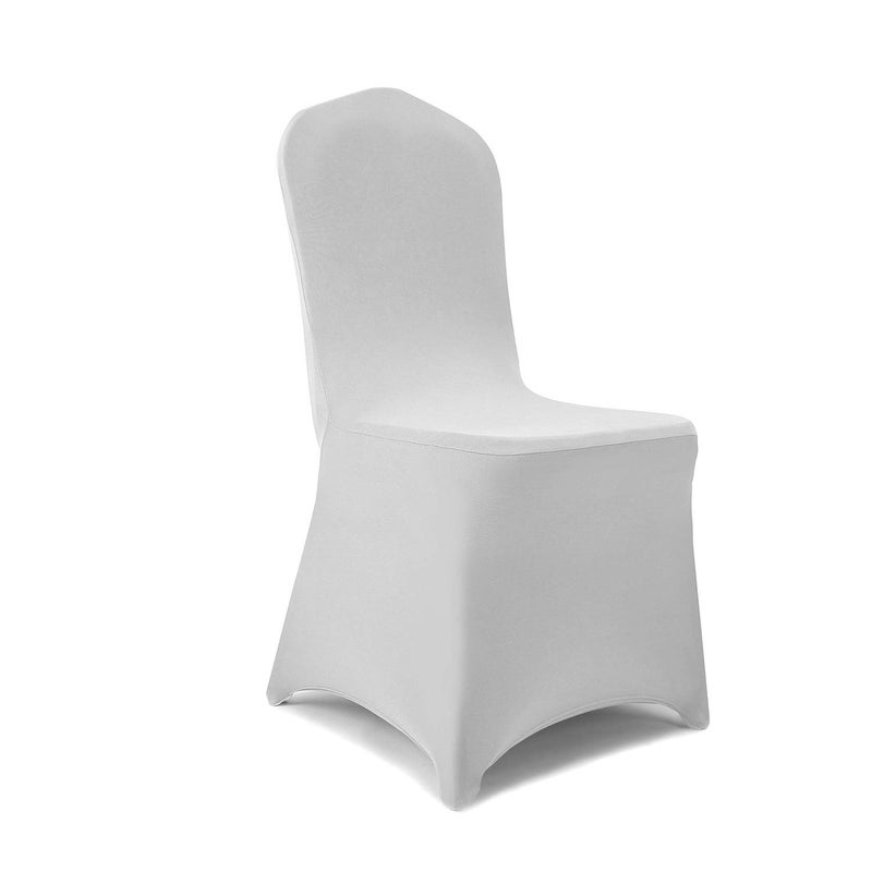 Peomeise Stretch Spandex Chair Cover for Wedding Party Dining Banquet Event Silver 12pcs