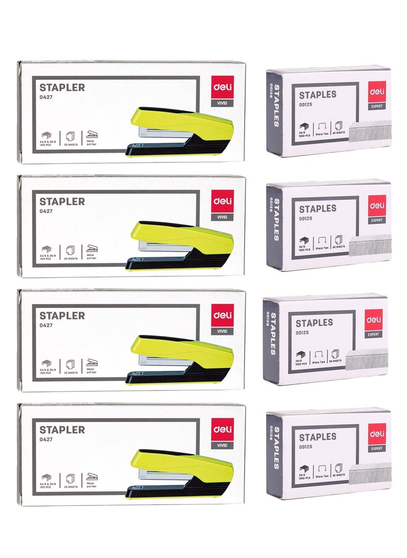 Deli 4-Piece Stapler With 4 Pack of Pins  - Image 1
