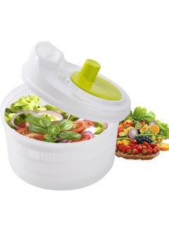 Arabest 3l Salad Rotary Vegetable Washer with Bowl, Lockable Colander Basket & Smart Lock Lid, Lettuce Washer & Dryer, Easy Drain & Compact Storage  - Image 1