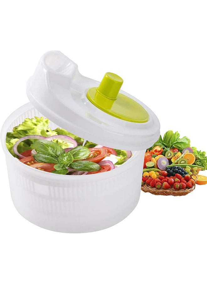 Arabest 3l Salad Rotary Vegetable Washer with Bowl, Lockable Colander Basket & Smart Lock Lid, Lettuce Washer & Dryer, Easy Drain & Compact Storage  - Image 1