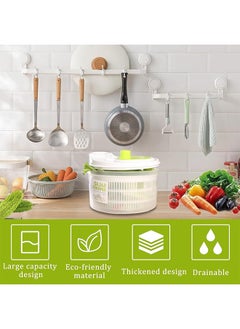 Arabest 3l Salad Rotary Vegetable Washer with Bowl, Lockable Colander Basket & Smart Lock Lid, Lettuce Washer & Dryer, Easy Drain & Compact Storage  - Image 2