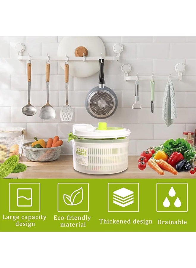 Arabest 3l Salad Rotary Vegetable Washer with Bowl, Lockable Colander Basket & Smart Lock Lid, Lettuce Washer & Dryer, Easy Drain & Compact Storage  - Image 2