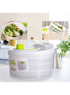Arabest 3l Salad Rotary Vegetable Washer with Bowl, Lockable Colander Basket & Smart Lock Lid, Lettuce Washer & Dryer, Easy Drain & Compact Storage  - Image 3