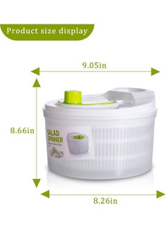 Arabest 3l Salad Rotary Vegetable Washer with Bowl, Lockable Colander Basket & Smart Lock Lid, Lettuce Washer & Dryer, Easy Drain & Compact Storage  - Image 4