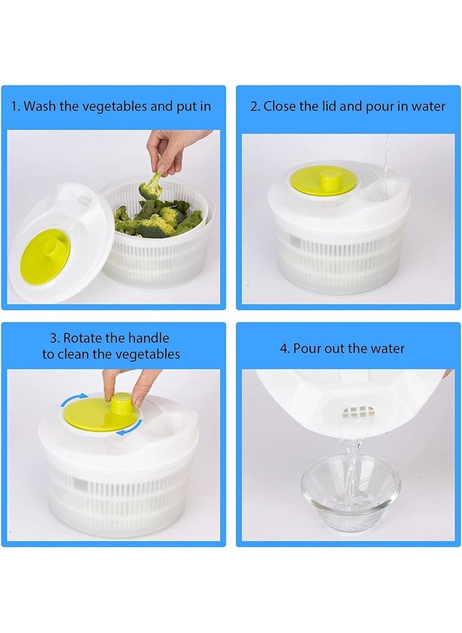 Arabest - 3l Salad Rotary Vegetable Washer with Bowl, Lockable Colander Basket & Smart Lock Lid, Lettuce Washer & Dryer, Easy Drain & Compact Storage - Image 1