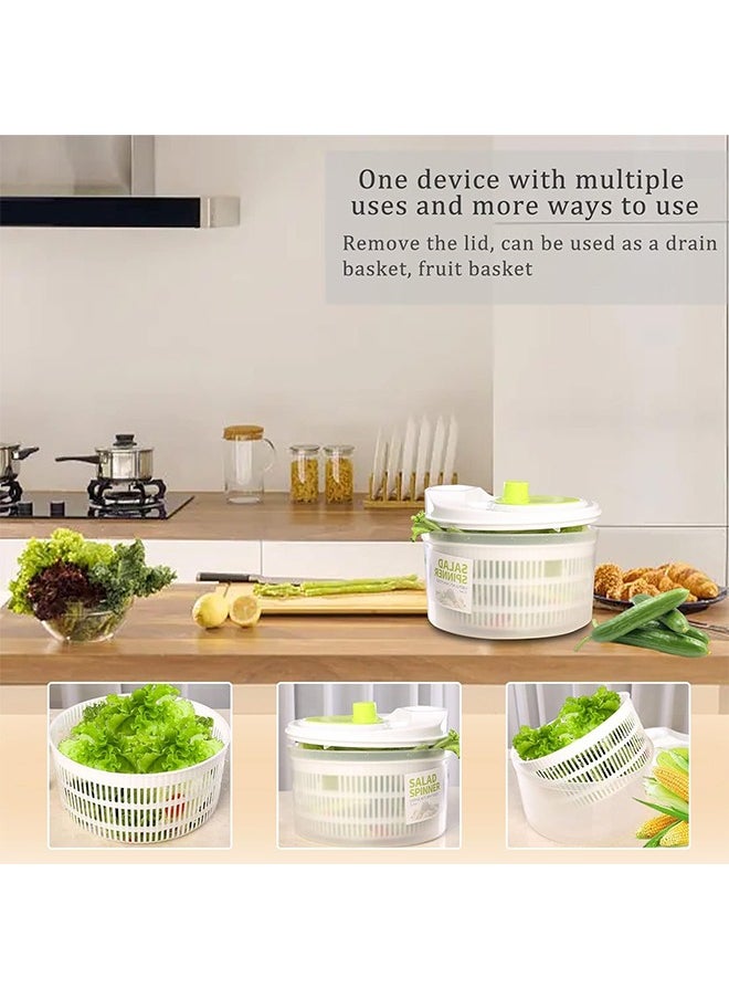 Arabest - 3l Salad Rotary Vegetable Washer with Bowl, Lockable Colander Basket & Smart Lock Lid, Lettuce Washer & Dryer, Easy Drain & Compact Storage - Image 1