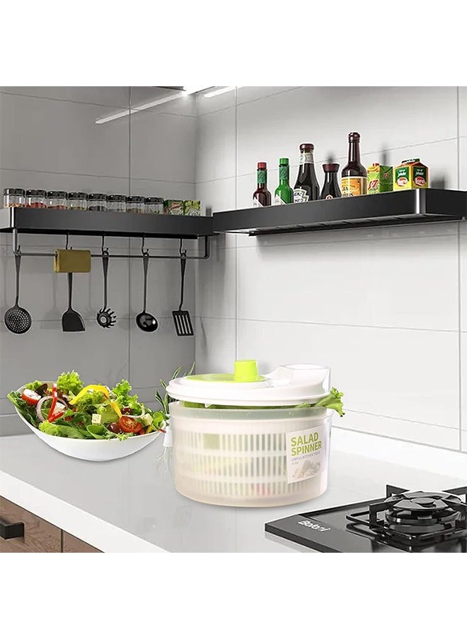 Arabest - 3l Salad Rotary Vegetable Washer with Bowl, Lockable Colander Basket & Smart Lock Lid, Lettuce Washer & Dryer, Easy Drain & Compact Storage - Image 1