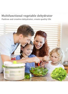 Arabest 3l Salad Rotary Vegetable Washer with Bowl, Lockable Colander Basket & Smart Lock Lid, Lettuce Washer & Dryer, Easy Drain & Compact Storage  - Image 5
