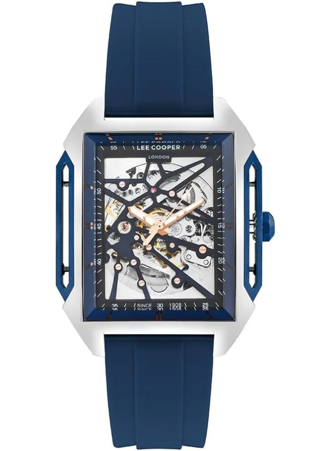 Lee Cooper Lee Cooper Men's G3265 Movement Watch, Automatic Display and Silicone Strap - LC07900.359, Blue