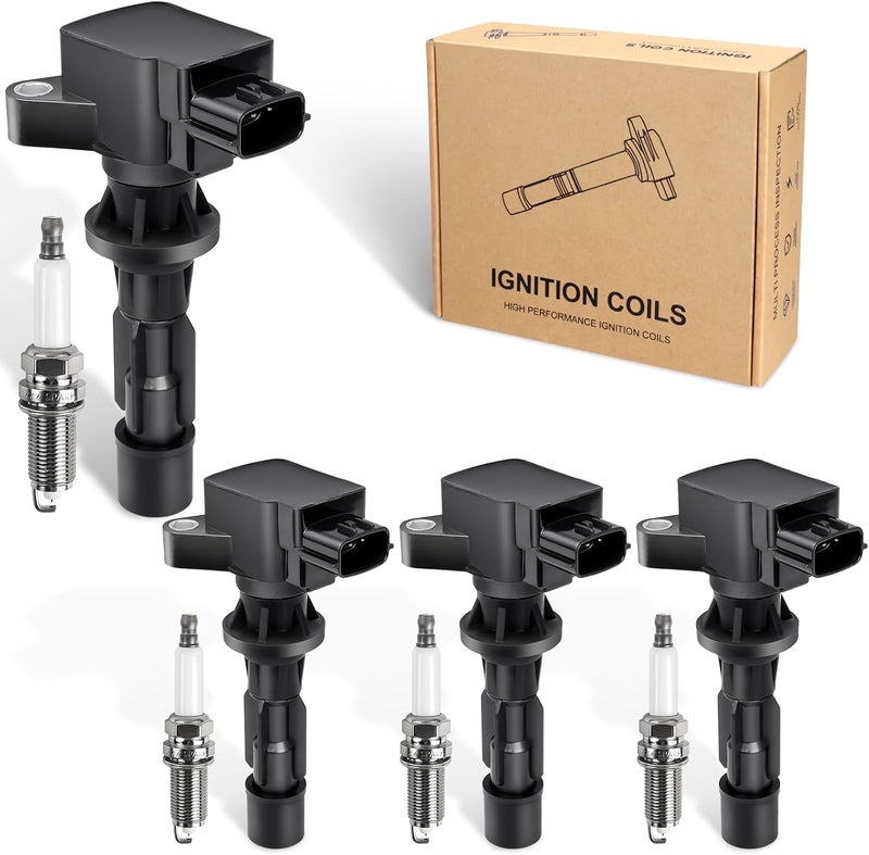 TXROMTZ Ignition Coils UF540 & Spark Plugs 90083 for Mazda 3, CX-7, CX-6, MX-5 (2006-2015) - Image 1