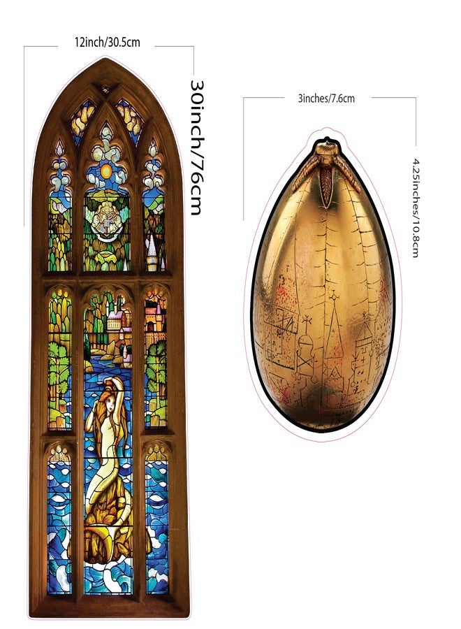 Conquest Journals Harry Potter Mermaid Window Cling Set, 11.5"x30", Includes Over 20 Floating Bubbles and The Golden Egg, Reusable, No Residue, Officially Licensed - Image 2