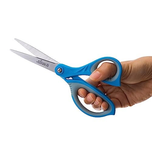 LIVINGO Scissors for School - Sharp Pointed Tip All Purpose Scissors Students Teachers Crafts Middle High School College Office Home, Blue, Green, Purple, 3 Pack, 7 Inch - Image 4