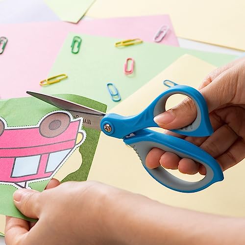 LIVINGO Scissors for School - Sharp Pointed Tip All Purpose Scissors Students Teachers Crafts Middle High School College Office Home, Blue, Green, Purple, 3 Pack, 7 Inch - Image 5