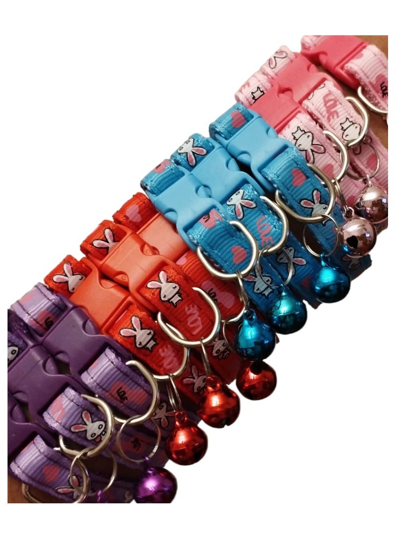 ١٢ طوق الحيوانات الأليفة القابل للتعديل مع جرس للكلاب والقطط (متعدد الالوان) - Image 1