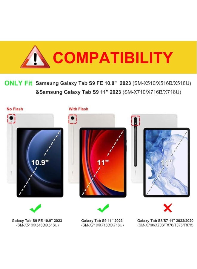 زومي غطاء لوحة مفاتيح لمس لجهاز Samsung Galaxy Tab S9 FE 5G 10.9 بوصة / Tab S9 11 بوصة 2023 - لوحة لمس متعددة اللمس، لوحة مفاتيح لاسلكية قابلة للفصل بتقنية البلوتوث، غطاء ذكي مع حامل - Image 4