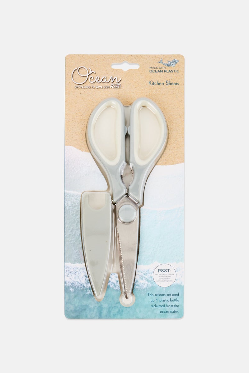 COOK WITH COLOR Ocean By CWC Kitchen Shear With Cover, Grey - Image 1