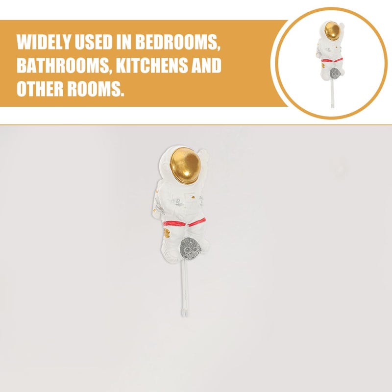 Self Adhesive Strong Sticky Wall Hooks Resin Coat Hanger for Home Storage Space Saving Organizer White - Image 4