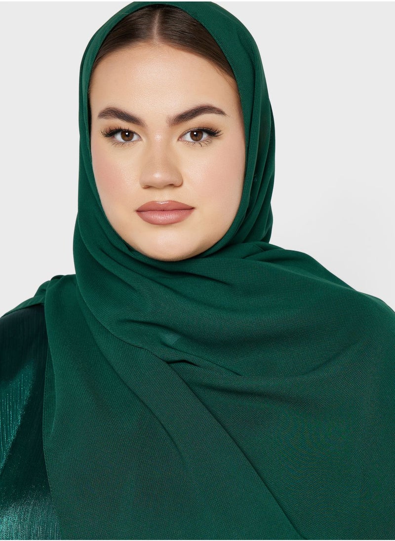 Khizana - Plus size embellished detail abaya with sheila - Image 1