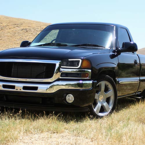 PM PERFORMOTOR Smoked Amber Bumper Lights+Headlights With LED DRL Replacement Compatible with 99-07 Sierra 1500 2500 3500&HD / 99-06 Yukon&XL / 2001 Sierra C3, PMHL-GSIE-9906-CLB2-BSA - Image 5