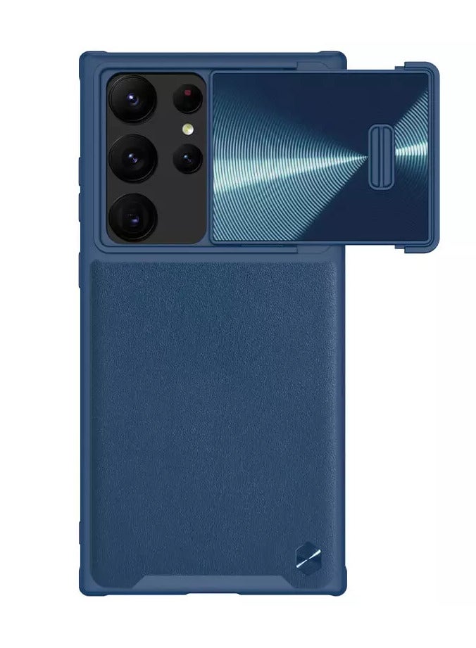 Nillkin CamShield Leather S Series Cover Case Designed For Samsung Galaxy S23 Ultra - Blue - Image 1