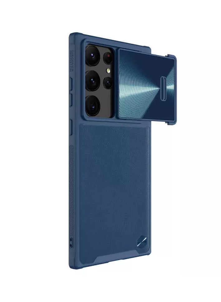 Nillkin CamShield Leather S Series Cover Case Designed For Samsung Galaxy S23 Ultra - Blue - Image 3