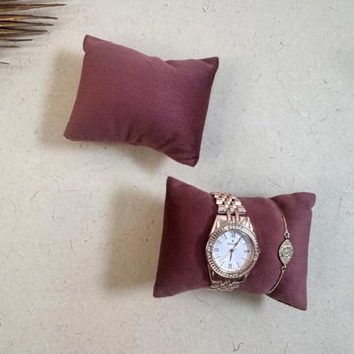 La Trove Watch and Bracelet Organizer Pillow Set, Drawer Display for Bangle Jewelry Storage Holder, Showcase & Wardrobe Organizer, Pack of 2, Dark Pink - Image 1
