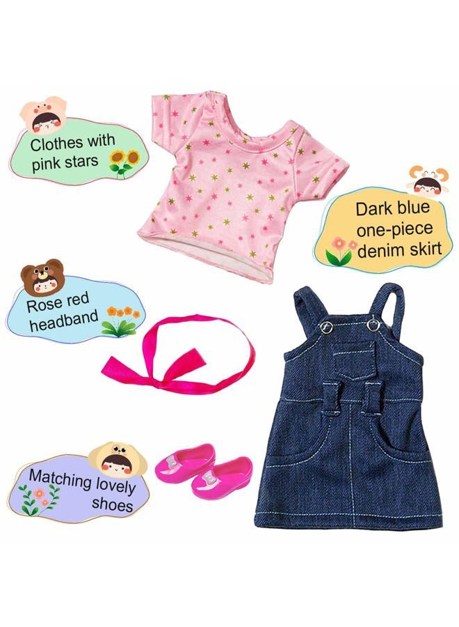 Ecore Fun 14.5" African Baby Girl Doll with Clothes Set - Washable Realistic Silicone Toy - Best Gift for Kids - Image 2