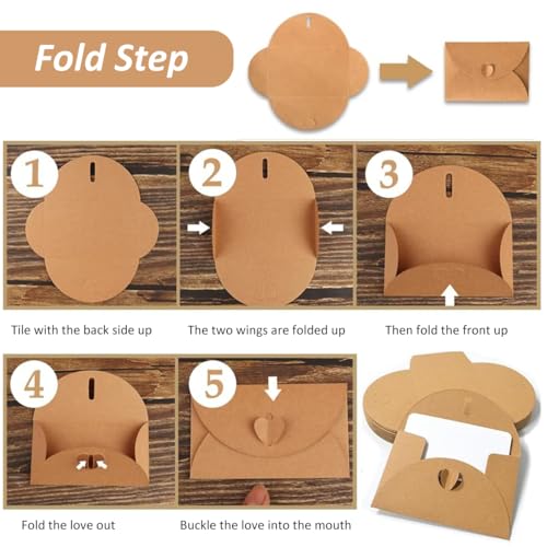 OFIFO® 50Pcs Envelopes with 50Pcs Blank Cards Greeting Card Envelopes 4.1x2.7 inches Hard Paper Envelopes for Gift Cards, Post Cards, Wedding Invitations, Letters - Image 3