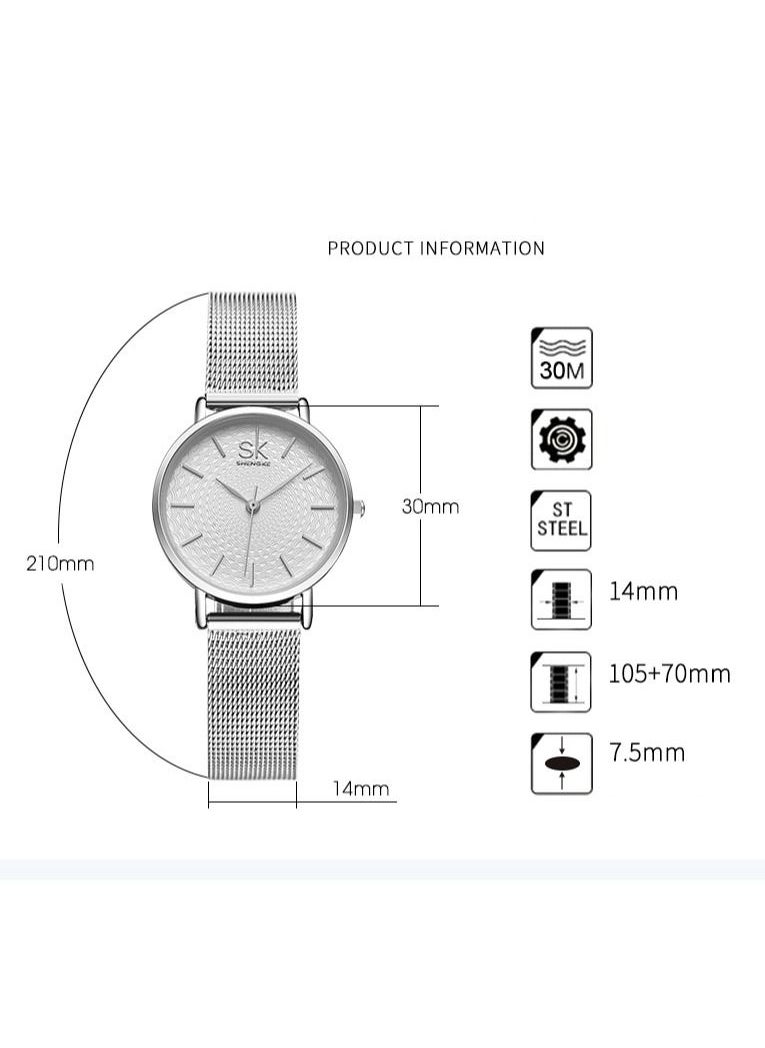 SK Waterproof Ladies Quartz Wrist Watch Fashion Milano Mesh Strap  - Image 3