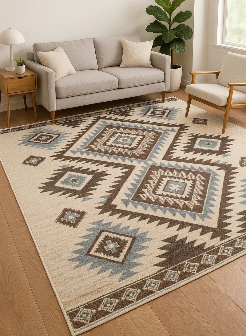 لوفت فيريرا، سجادة خارجية، سجادة أريكة، سجادة معيشة، مقاس 230×310 سم، قماش، نقش بني، صنع في مصر-7122/EC9-W - Image 2