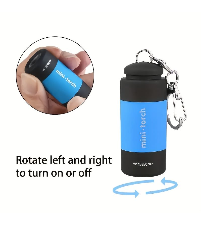 3 Pcs Green Mini LED Flashlight Portable High Brightness Multifunctional Camping Super Bright Light USB Keychain Emergency Power Outage Maintenance Check - Image 5