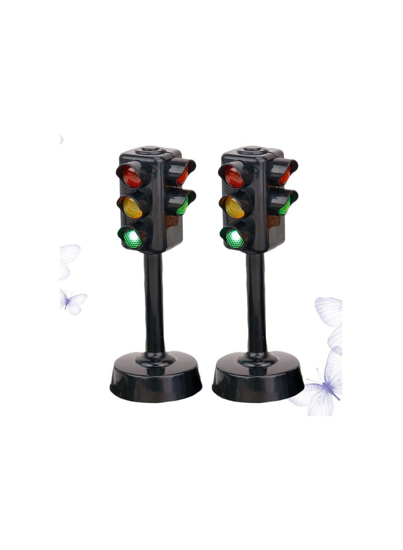 GGOOT 2pcs Traffic Light Mini Traffic Signal Light Lamp Model Kids Learning Educational Toys  - Image 1