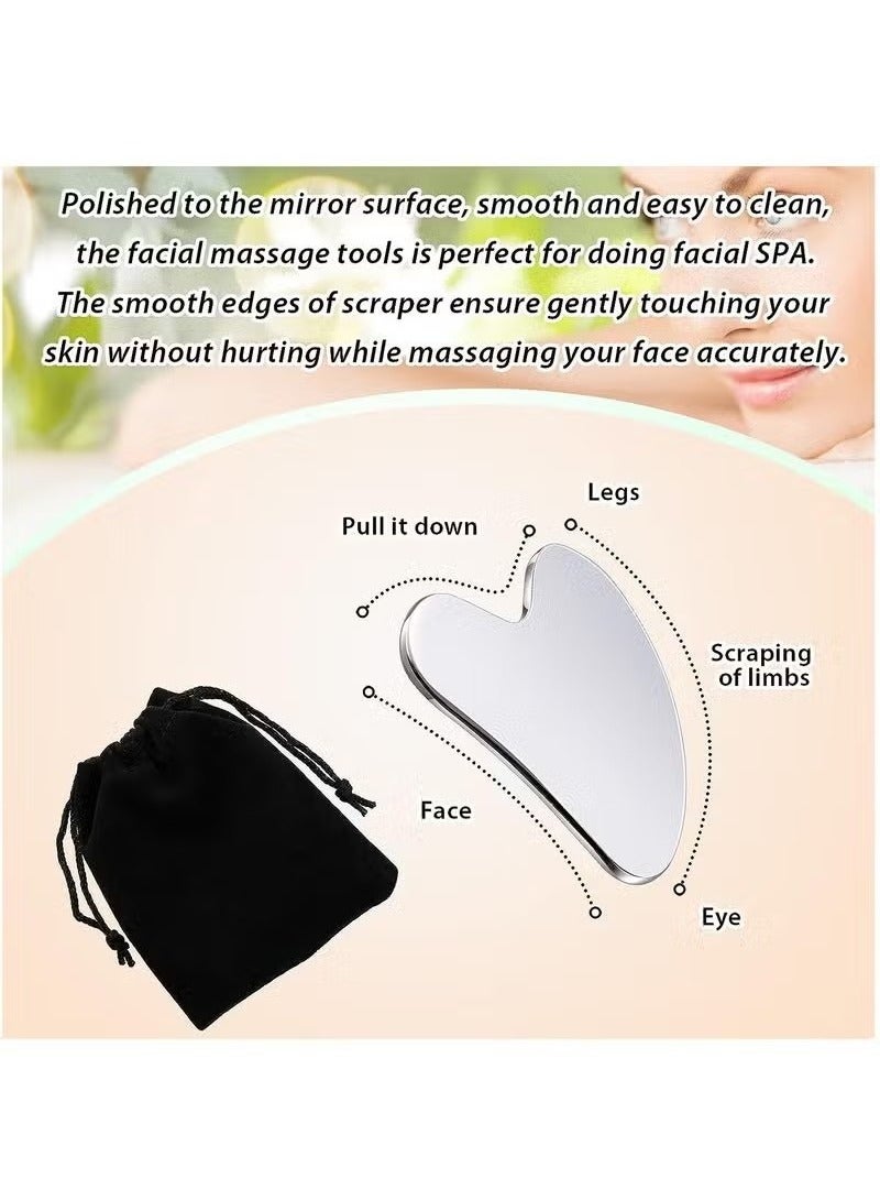 اترجسز تقليم الرموش ، ومنع الرموش من السقوط من الفولاذ المقاوم للصدأ أدوات كشط كشط الوجه أدوات شد الجلد أدوات العناية بالجسم تدليك العين أدوات تجميل الرقبة مدلك حزام حقيبة السفر ( نموذج القلب ) - Image 5