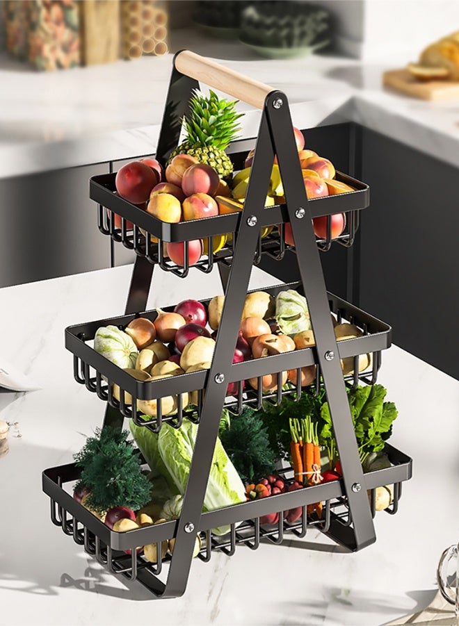 wowofa Multi-layer detachable household fruit basket, kitchen and living room countertop storage shelf, vegetable basket, handheld basket - Image 4