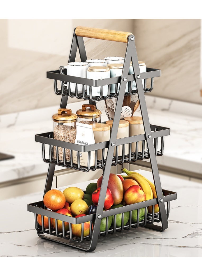 wowofa Multi-layer detachable household fruit basket, kitchen and living room countertop storage shelf, vegetable basket, handheld basket - Image 1