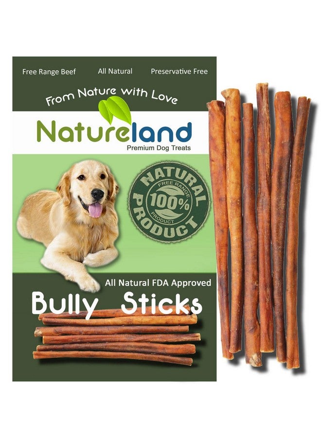 Natureland 6" Bully Sticks Thin - All-Natural, Free Range, Grass-Fed, 100% Beef Dog Chews (6" Bully Stick Thin - 20 Pack) - Image 1