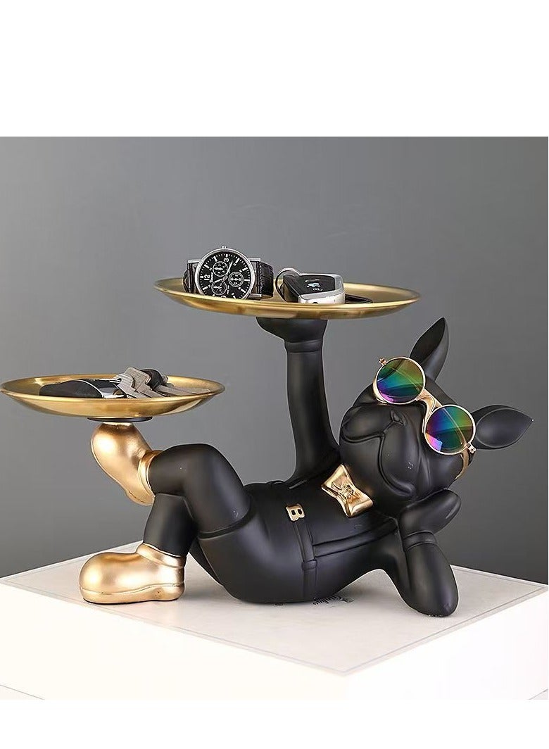 Generic French Bulldog Key, Coin, Accessory and Living Room Or Entrance Decoration, Unique Design with Elegant Finish, Available in Multiple Colors，2 trays 