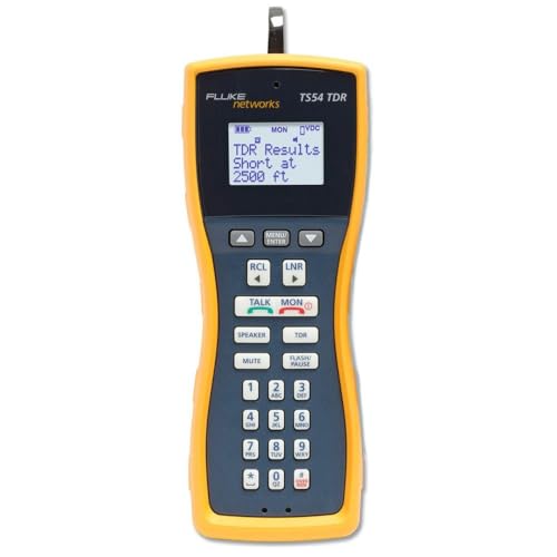 Fluke Networks مجموعة اختبار الهاتف الصوتي والبيانات والفيديو المتميزة Fluke Networks TS54-BANA مع TDR، مشابك تمساح كبيرة جدًا وبروبي اختبار، 4 مم بانانا، أسود - Image 1