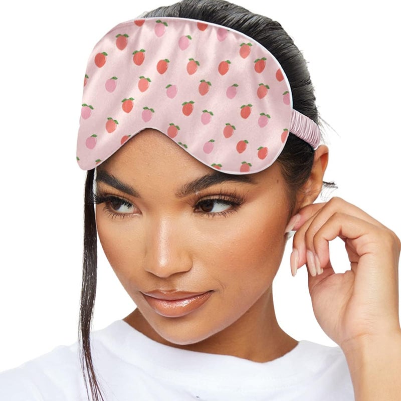 SMUG SMUG Satin Sleep Mask  Eye Mask  Travel Sleep Masks for Women  Men  Soft Sleeping Eye Mask to Nourish Skin  Reduce Dark Circles  Eye Sleep Mask Shades to Block Out Light Peachy
