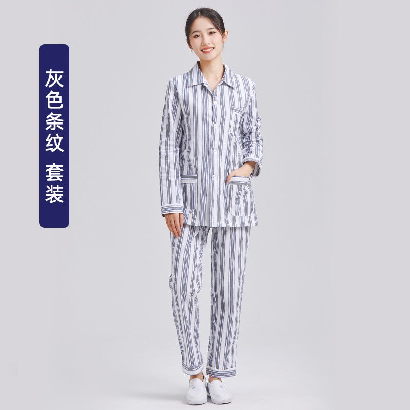 Hospital Gown 0 Cotton Long-Sleeved Pajamas For Female Hospital Patients Short-Sleeved Pajamas For Male Elderly Patients Hospital Gown - Image 1