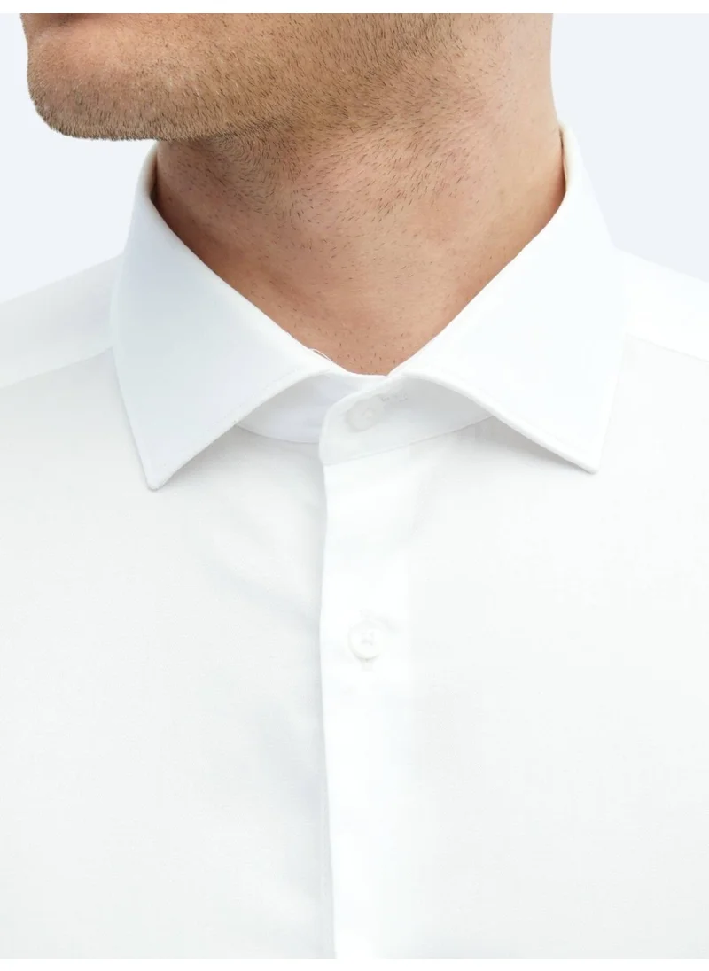 كيب White Plain Weave Classic 100% Cotton Shirt