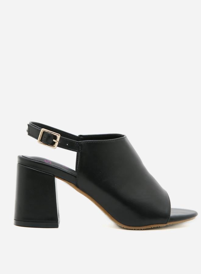 سنيك ايه بيك صندل بكعب عريض ورباط خلفي مع إبزيم - Image 1