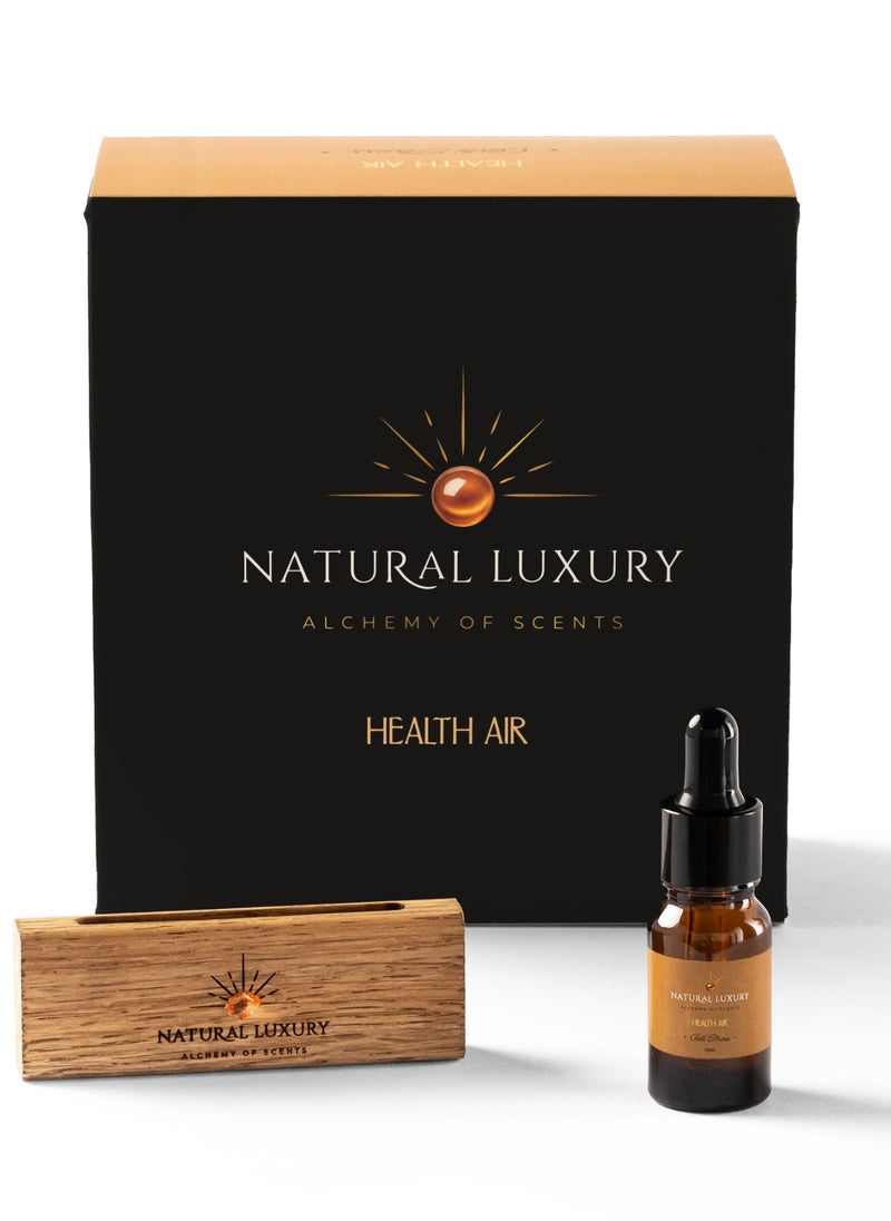 NATURAL LUXURY - Anti Stress Car Perfume Air Freshener with Oak Wood Car Perfume Holder, Luxury Automobile Accessories Car Air Freshener Perfume Oil 10 ml, Car Fragrance Oil for a Sense of Calm and Inner Harmony - Image 1