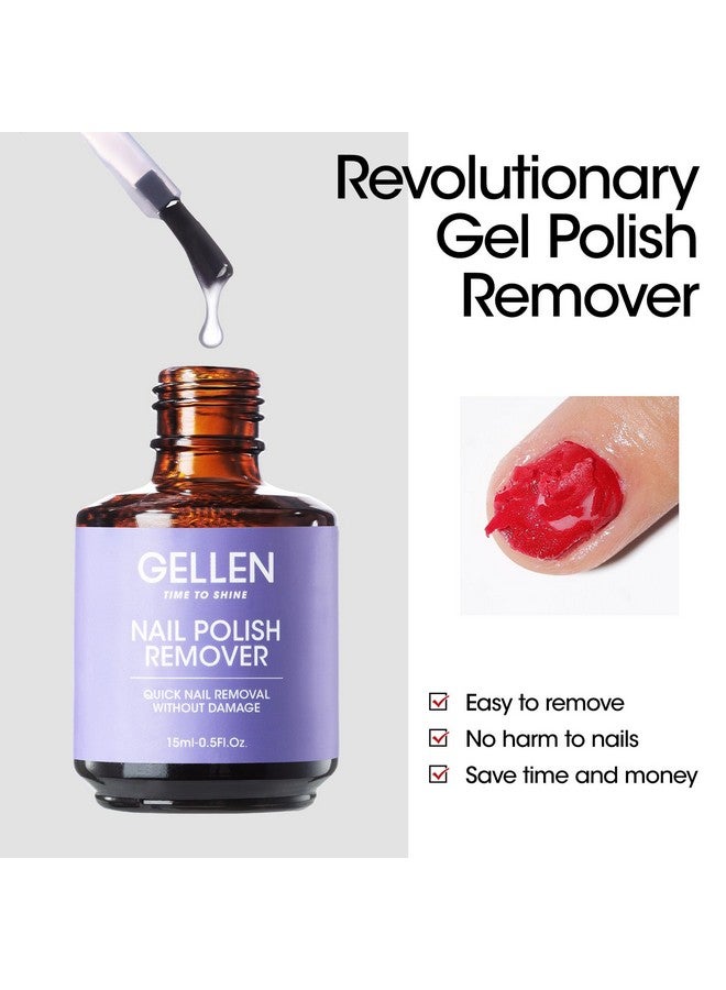 Gellen Gel Polish Remover Kit Gel Nail Polish Remover With Latex Tape Peel Off Liquid And Manicure Tools Quick & Easy Gel Polish Remover In 25 Minutes No Damage To Nails - Image 4