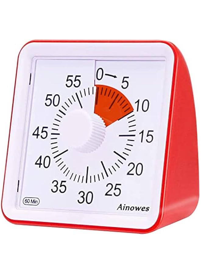 Visual Timer, 60-Minute Silent Countdown Timer for Kids and Adults, Time Management Tool for Kitchen, Classroom, Self-Study, No Loud Ticking  - Image 1