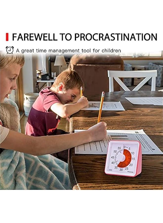 Visual Timer, 60-Minute Silent Countdown Timer for Kids and Adults, Time Management Tool for Kitchen, Classroom, Self-Study, No Loud Ticking  - Image 3