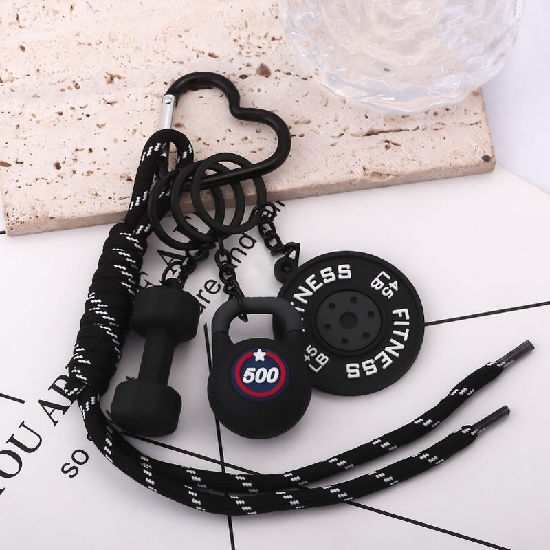 Disengor Gym Dumbbell Barbell Kettlebell Purse Keychain - Muscle Faith Cup Rope Bag Handbags Charms - Men Women Premium Gift for Fitness Enthusiasts (Black) - Image 4