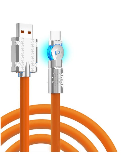 Type C Charger Fast Charging Cable 180° Rotation Long Lightning Charger Cable Fast Charging Cord for Android & Type-C & IOS