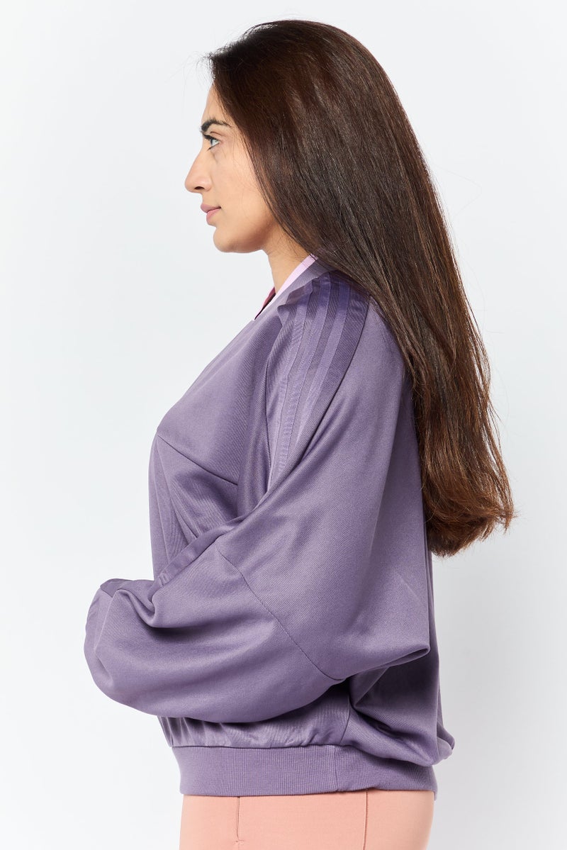 Adidas ملابس رياضية نسائية بأكمام طويلة مناسبة، بنفسجي - Image 4